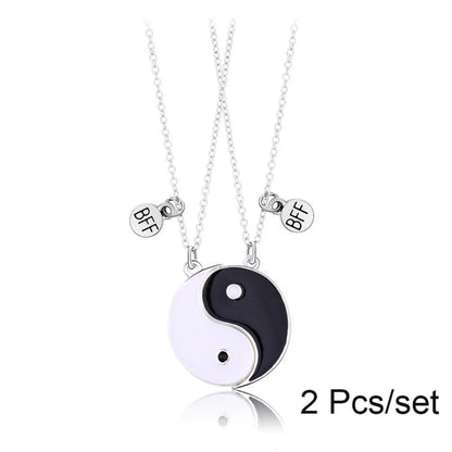3 Pcs/set Best Friends Pendant Necklace For Woman Magnetic Adjustable Rainbow Daisy Lover Broken Heart Chain BFF Jewelry Gifts