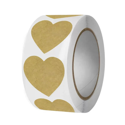 500 pcs / 1 roll ，kraft round self-adhesive label paper items classification name stickers personalized labels