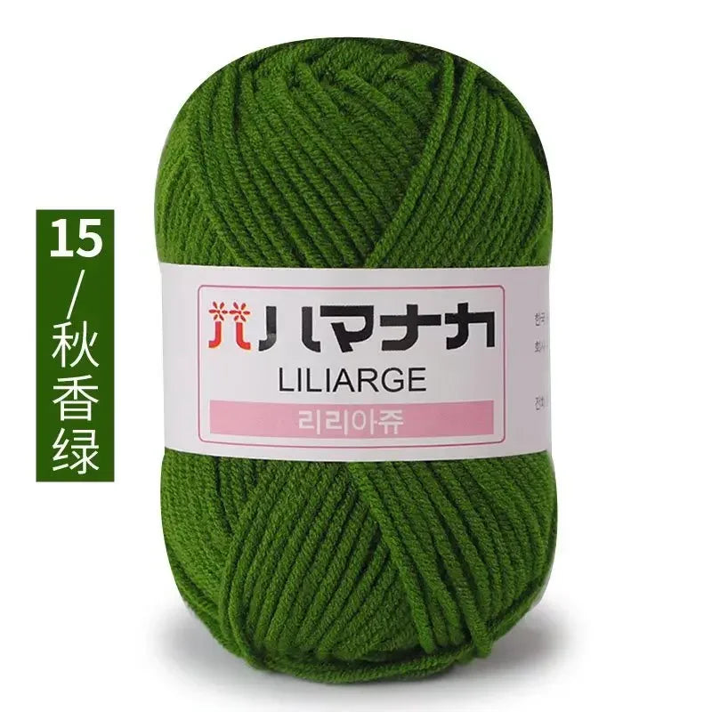 Milk Sweet Soft Cotton Baby Knitting Wool Yarn Thick Yarn Fiber Velvet Yarn Hand Knitting Wool Crochet Yarn for DIY Sweater