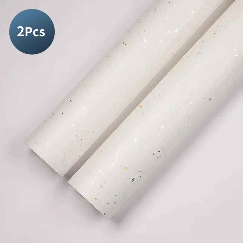 23.6 Inch Floral Wrap Set | DIY Bouquet Wrapping Paper with Gold and Silver Sparkle