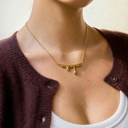 Teardrop Necklace Waterdrop Pendant | Minimalist Stainless Steel Jewelry for Women