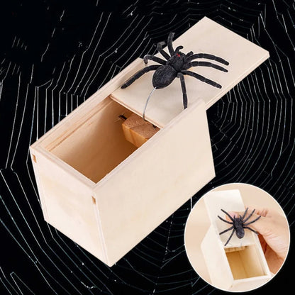 Trick Spider Funny Scare Box | Wooden Prank Toy for Office Gags
