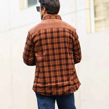 Men's Jackets Winter Windproof Warm Casual Bomber Coat Plaid Sherpa Lined Flannel Outdoor Classic Jacket Men US Size