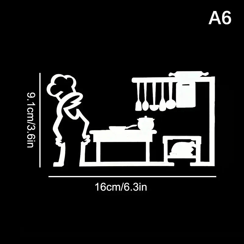 La Linea Minimalist Line Art Stickers | Modern Home Decor Door Decal