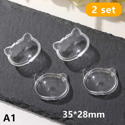 Pet Hair Keepsake Box | 2-Pack Transparent Dog Cat Fur Storage Container for DIY Memorial Decoration