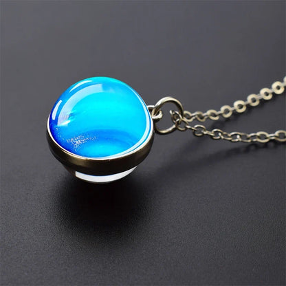 Solar System Galaxy Pendant Necklace | Unisex Astronomy Jewelry Gift