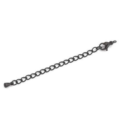 Stainless Steel Extension Tail Chains with Lobster Clasps | 10pcs Jewelry Findings