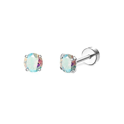Stainless Steel Crystal Stud Earrings Set | Star Heart Butterfly Cartilage Tragus Helix Piercing Jewelry