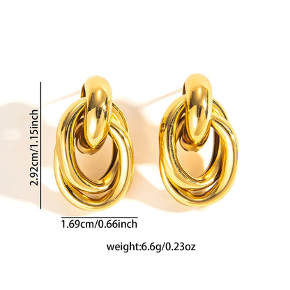 316L Stainless Steel Hoop Earrings for Men Women | Geometric Drop Earrings