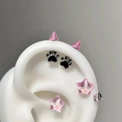 Cat Paw Devil Stud Earrings | Gothic Y2K Punk Earring Accessory
