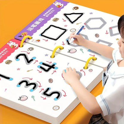 Reusable Kids’ Writing & Drawing Workbook Set with Erasable Pen