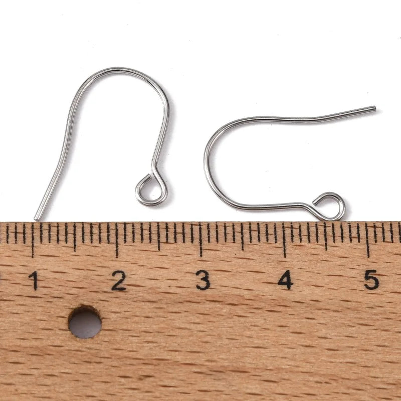 10pc IP 304 Stainless Steel Earring Hooks with Vertical Loop | Golden Stud Earring Findings