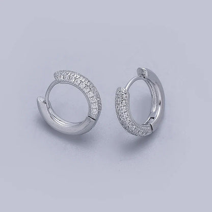 ANENJERY CZ Zircon Circle Hoop Earrings | Punk Trendy Fashion Jewelry