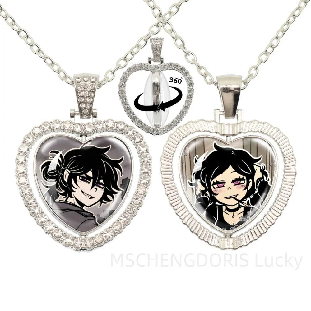 The Coffin Of Andy And Leyley Cosplay Necklace | Double Sided Glass Cabochon Heart Pendant