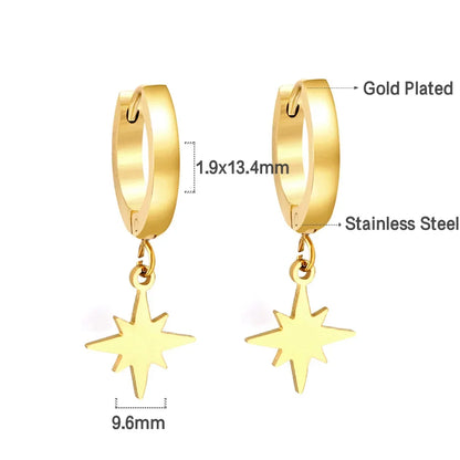 LUXUSTEEL Stainless Steel Cross Hoop Earrings | Colorful Fashion Jewelry for Women