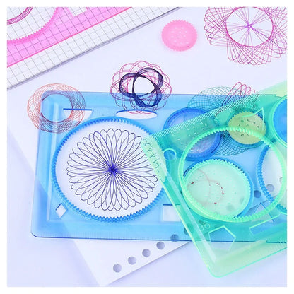 Geometry Spirograph Drawing Stencils Set | Creative Flower Ruler for Kids Art