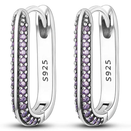 Colorful 925 Sterling Silver Hoop Earrings for Women | Classic Circle Earrings