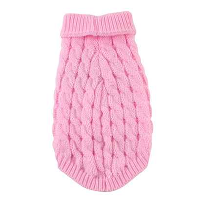 Classic Solid Knit Dog Sweater | Warm Winter Pullover for Small Breeds