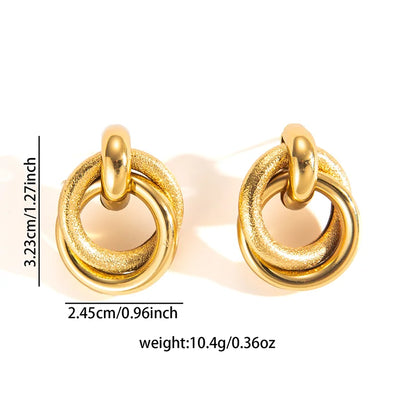 316L Stainless Steel Hoop Earrings for Men Women | Geometric Drop Earrings