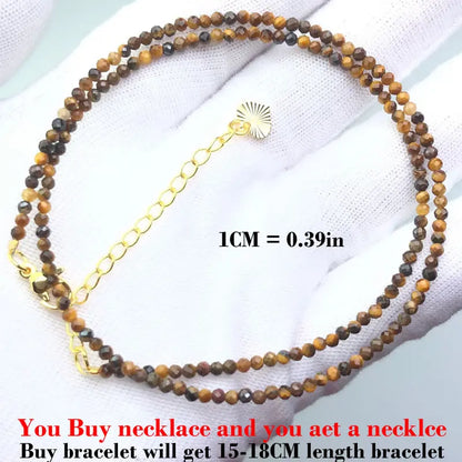 Fashion Faceted 2mm Beads Necklace | Mini Natural Stone Amethyst Quartz Agate Choker