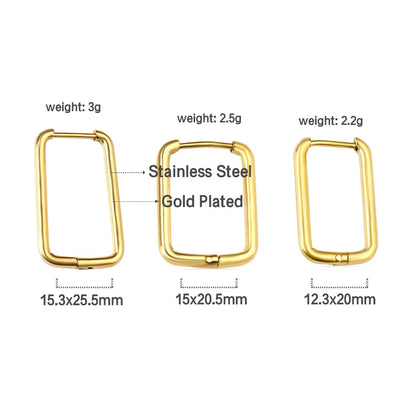 LUXUSTEEL U-Shaped and Geometric Hoop Earrings | Anti-Allergy Stainless Steel Earrings for Women and Men