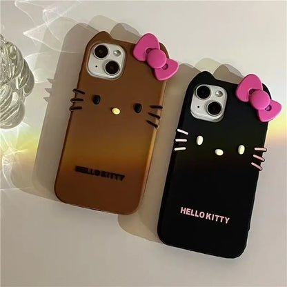 Simple Kitty Cat Silicone Soft Phone Case For iPhone 11 12 13 14 15 16 17 Pro Max