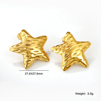 LUXUKISSKIDS Fairy Flower Earrings Stud | Gold-Plated Stainless Steel Piercing Jewelry for Women