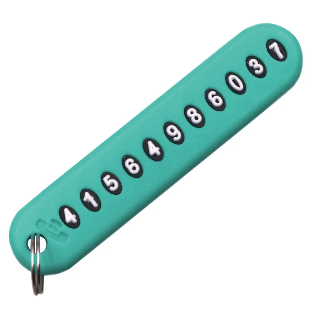 Car Phone Number Keychain | Anti-Lost Key Ring with Number Plate