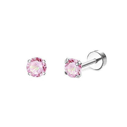 Stainless Steel Crystal Stud Earrings Set | Star Heart Butterfly Cartilage Tragus Helix Piercing Jewelry