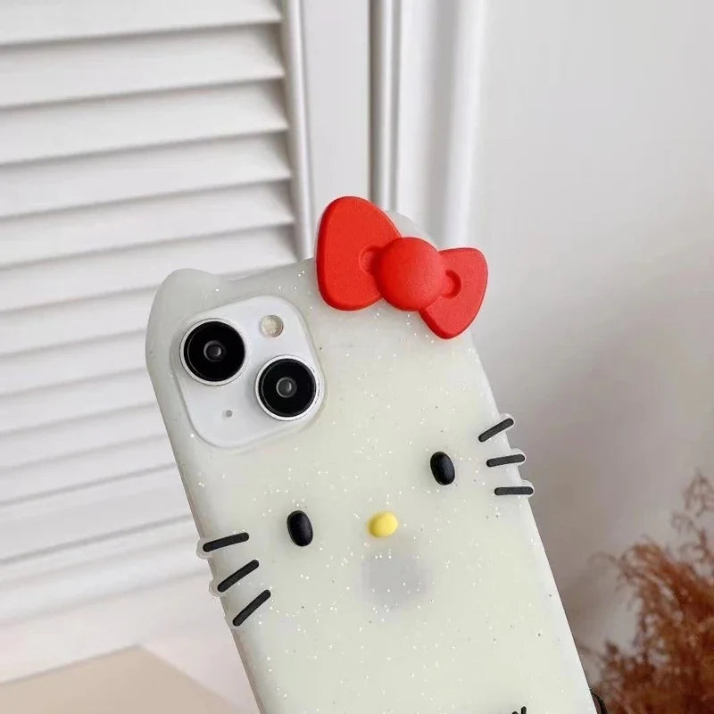 Simple Kitty Cat Silicone Soft Phone Case For iPhone 11 12 13 14 15 16 17 Pro Max
