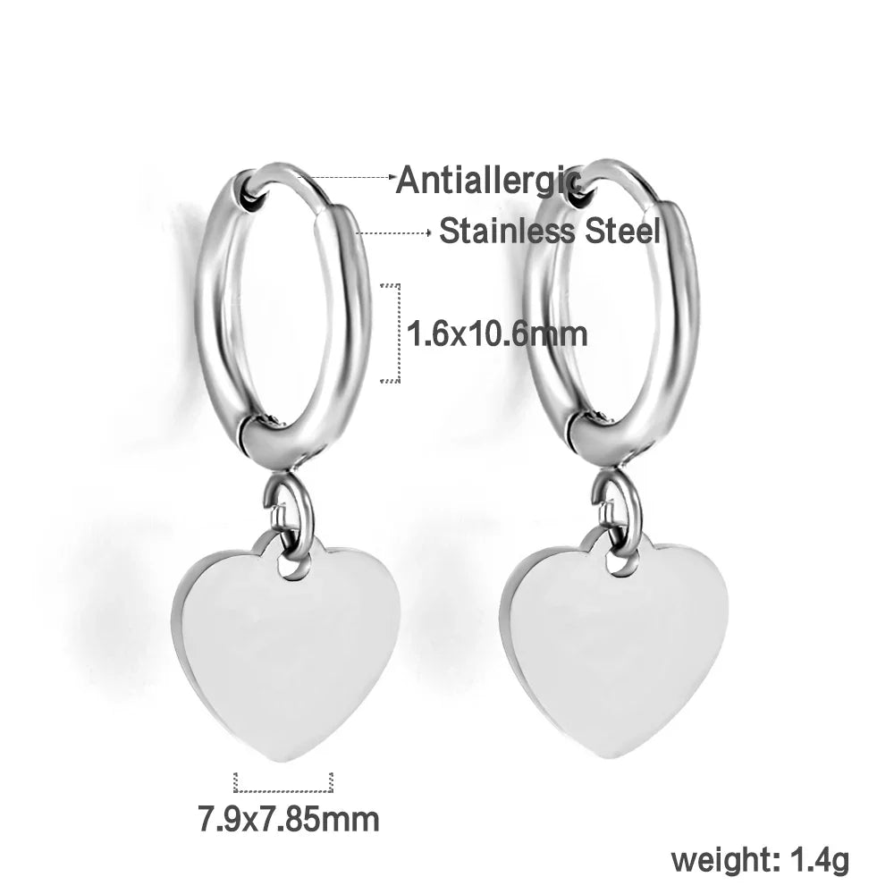 LUXUSTEEL Stainless Steel Cross Hoop Earrings | Colorful Fashion Jewelry for Women