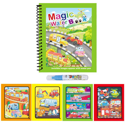 Magic Water Drawing Book | Reusable Coloring Pad with Pen for Kids Gift