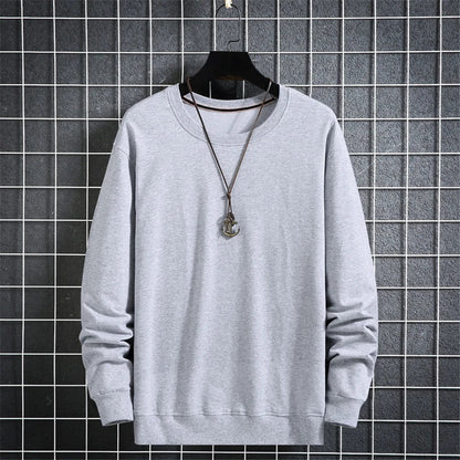Aflczyu Men’s Tatting Sweatshirt - O-Neck, Full Sleeve, Solid Pattern, Regular Fit, Casual Style, Standard Thickness, Spring & Autumn Wear