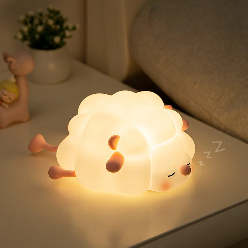 Animal Shaped Night light LED cute panda rabbit light USB charging timed bedside decoration Children's eye protection