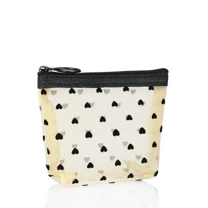 Women Black Mesh Coin Wallet Purse | Small Transparent Organizer Pouch