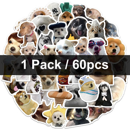 Funny Dogs Stickers | 30/60/180 Cute Decals for Laptop Guitar Bicycle and More