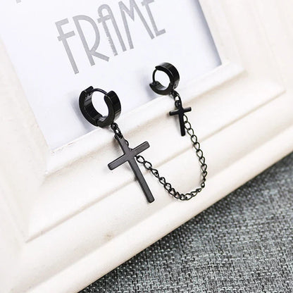 Punk Tassel Clip Earrings | Unisex Hip Hop Chain Hoop Ear Cuffs