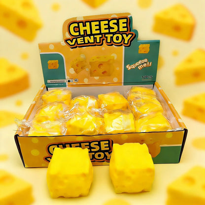 Squishy Square Cheese Squeeze Toys | Stress Relief Sensory Fidget Gift