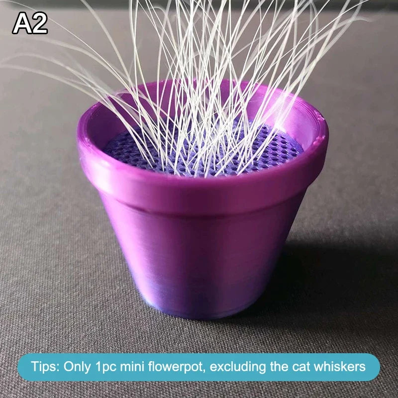 Cat Whisker and Fur Collector | Mini Flower Pot Desktop Keepsake