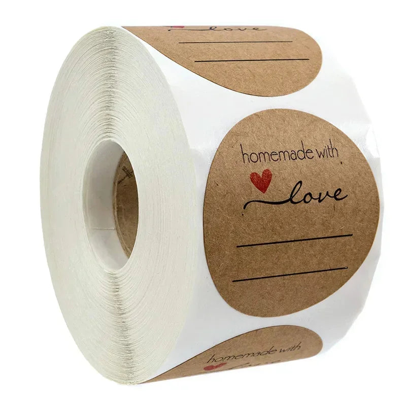 500pcs Handmade With Love Stickers | Baking Label Wedding Party Decoration Envelope Seal