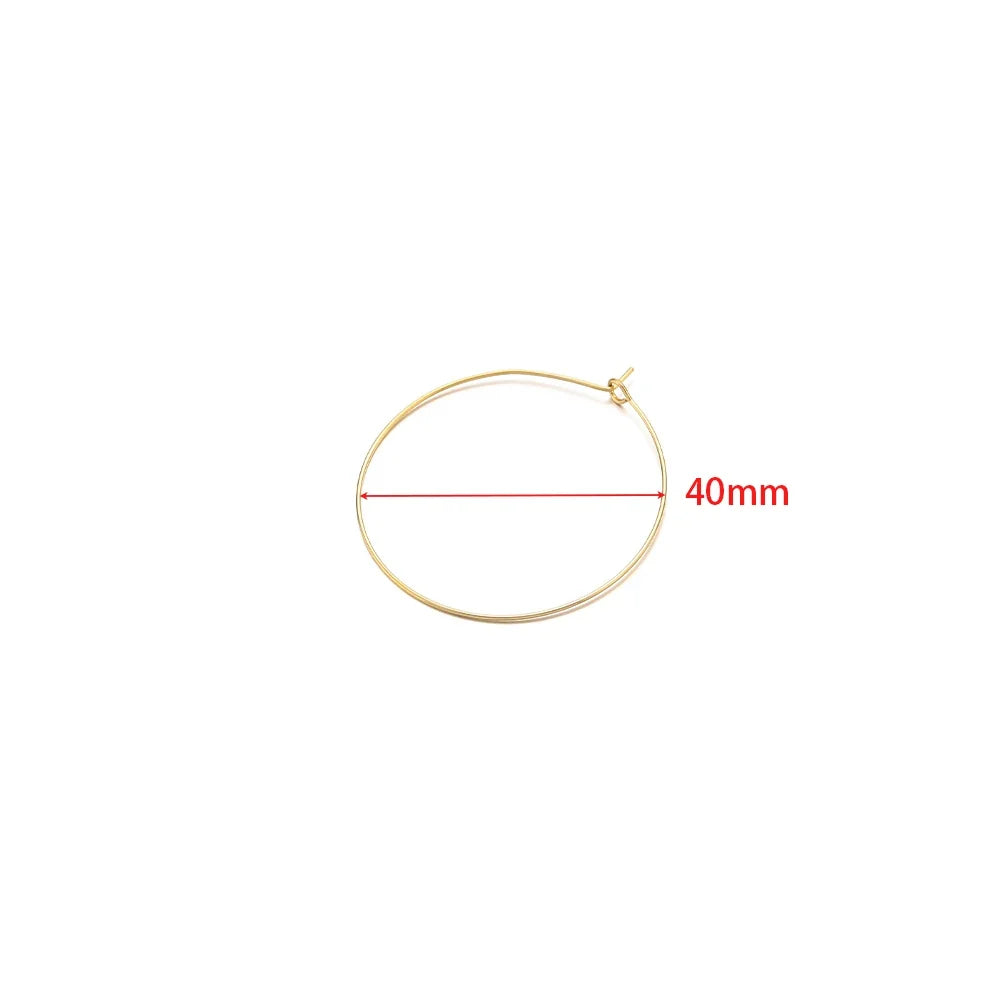 20-Piece Gold Stainless Steel Hoop Earring Wires | Bulk Jewelry Making Supplies
