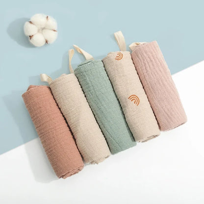 3/5 Pieces of Gauze Square Towels | Soft Cotton Baby Burp Cloths and Handkerchiefs