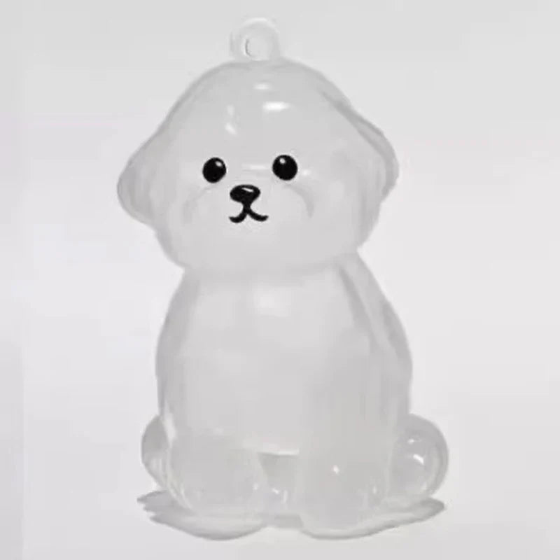Clear Puppy Hair Memorial Keepsake Capsule | Pet Fur Display Keychain