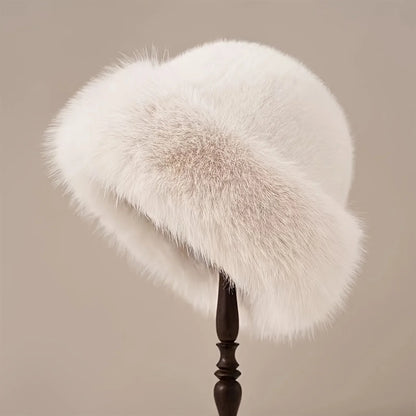 Women Winter Fur Hat Cold-Proof Outdoor Thicken Warm Soft Hat for Casual Trips Sports Skiing