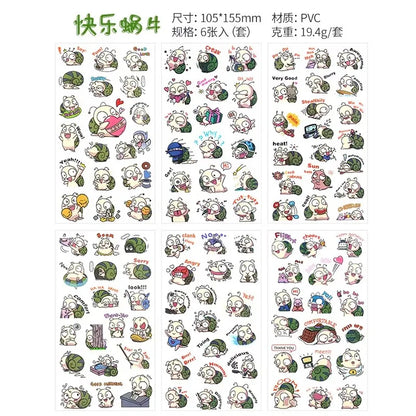 6Pcs Waterproof Cartoon Sticker Set | Cute DIY Decals for Laptops, Phones, and Planners