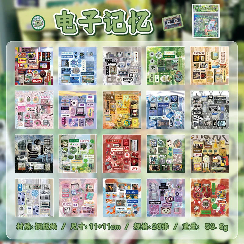 Mr. Paper Cute Foods Scrapbooking Sticker Book | Vintage Fruit Cake Sticker Set for DIY Crafts