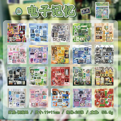 Mr. Paper Cute Foods Scrapbooking Sticker Book | Vintage Fruit Cake Sticker Set for DIY Crafts