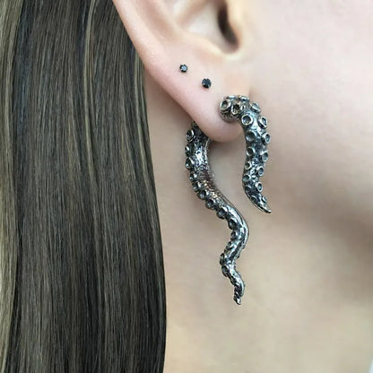 Octopus Tentacle Front Back Earring | Gothic Drop Earrings
