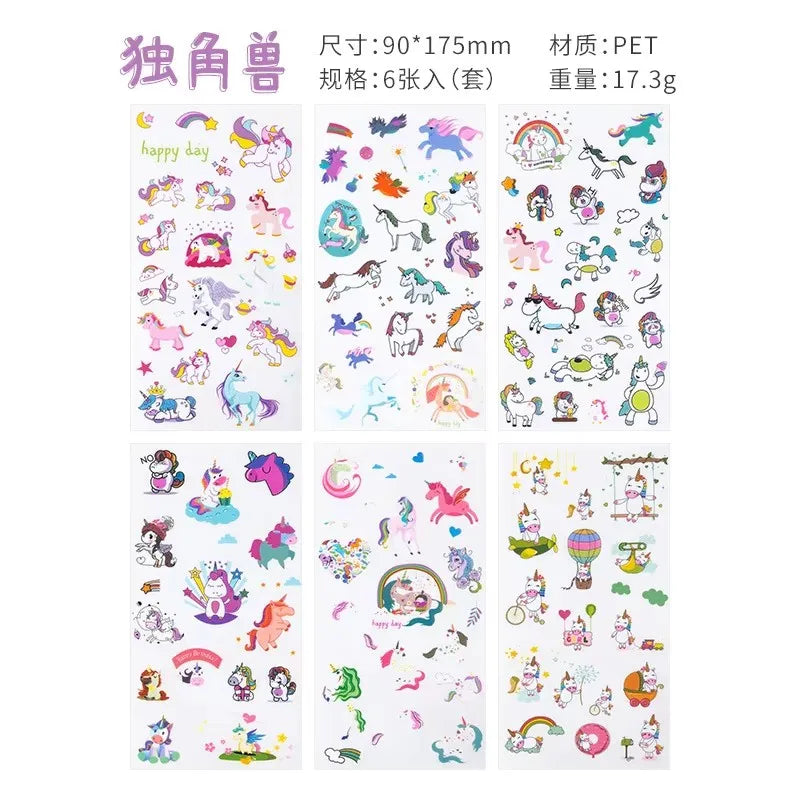 6Pcs Waterproof Cartoon Sticker Set | Cute DIY Decals for Laptops, Phones, and Planners