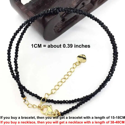 Faceted Gemstone Beaded Necklace and Bracelet Set | Natural Crystal Choker Jewelry for Men and Women